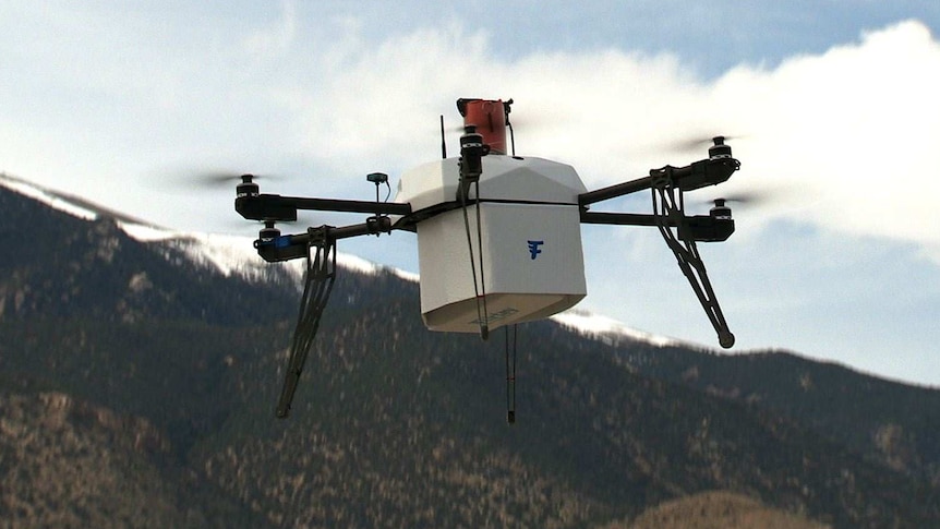 A Flirtey drone being tested