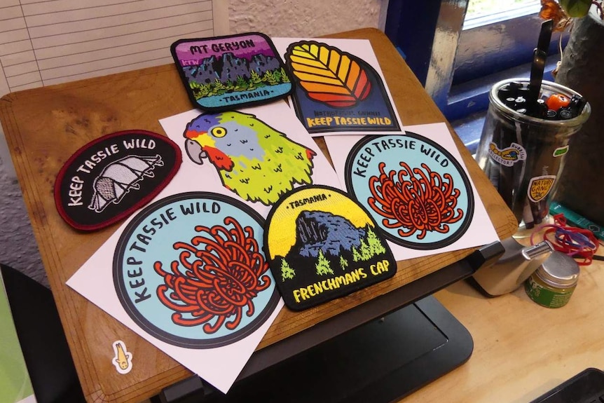 Several designs of Josh Pringle's Keep Tassie Wild Stickers.