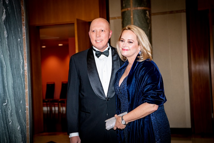 Peter Dutton and his wife Kirrilly at the 2022 Mid-Winter Ball. 