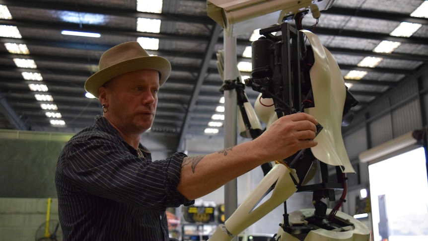 Giles Walker with CCTV robot