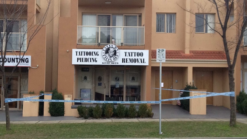 The Gungahlin parlour has been roped off as a crime scene.