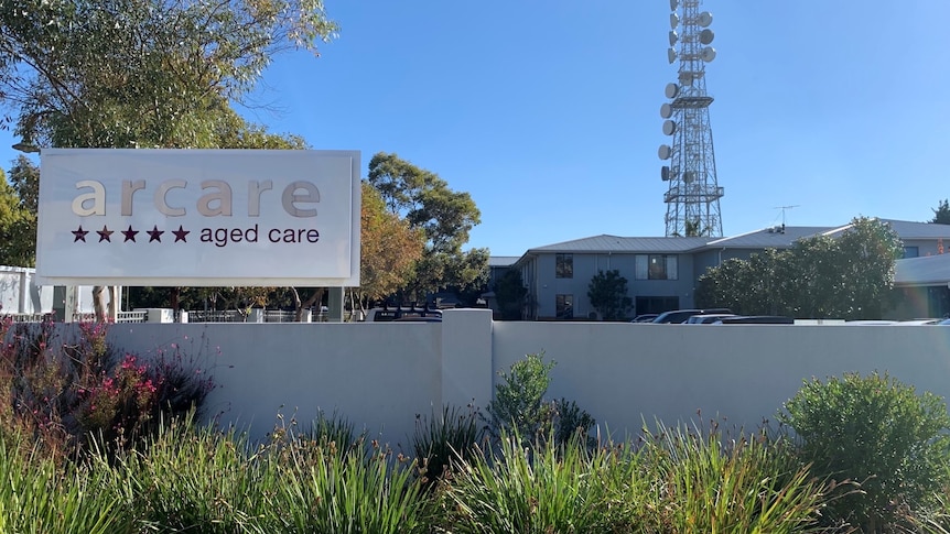 The outside of the Arcare Maidstone aged care facility on a sunny day.