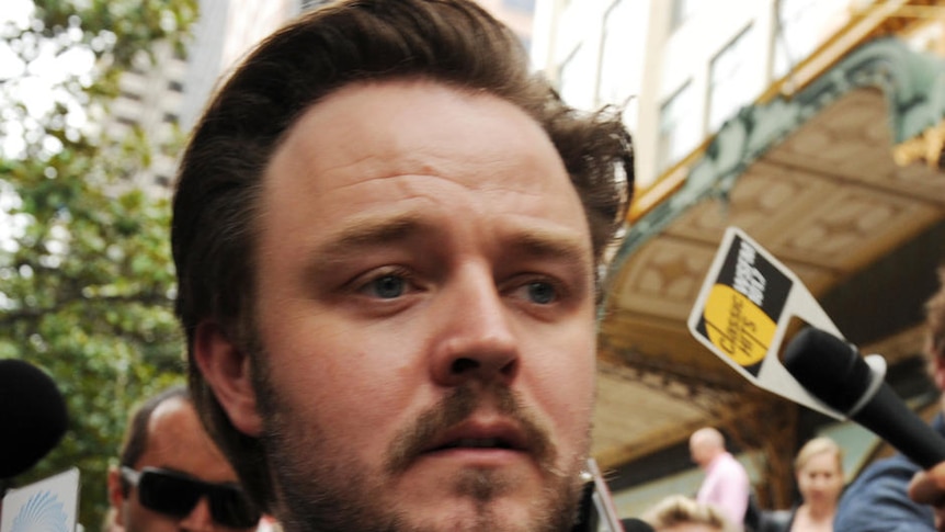 Actor Matthew Newton leaves the Downing Centre Court