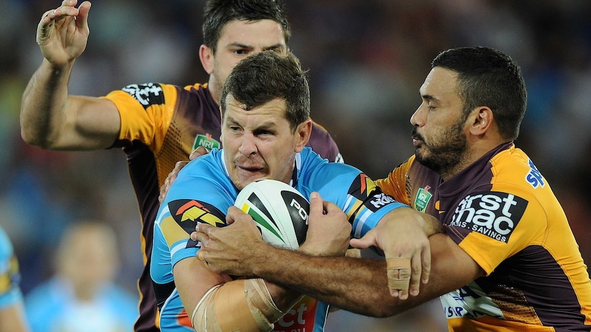 Greg Bird busts forward for the Titans