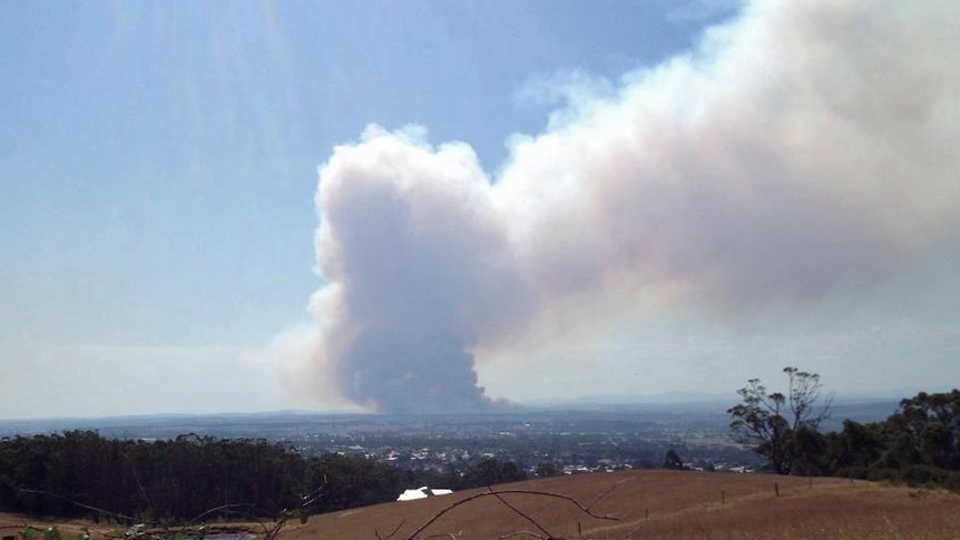 Smoke from Westbury fire in Victoria