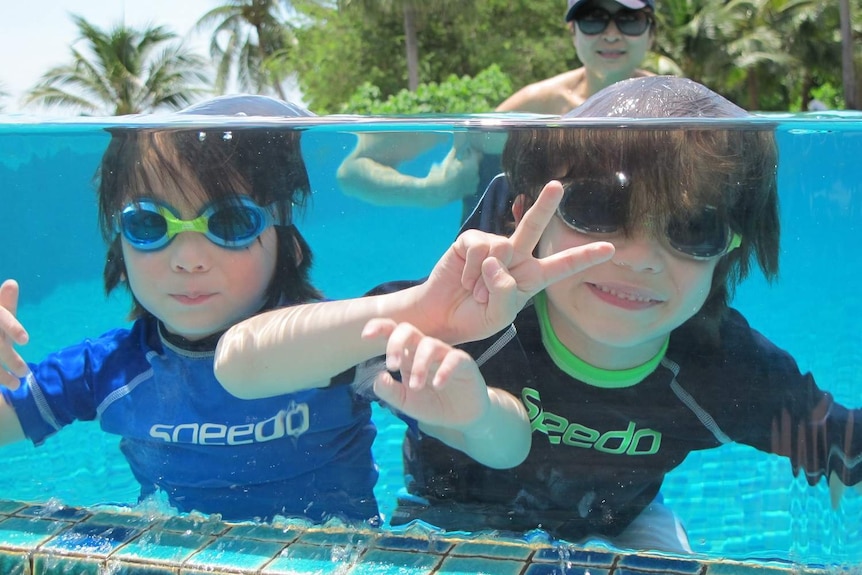 Marcus Daley and his brother Alex on holiday in Thailand