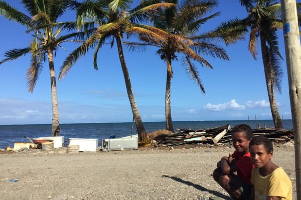 A village in Ovalau after Cyclone Winston in Fiji.