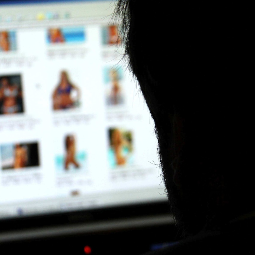 proxy Anonymous man views photos of women in bikinis on a computer, March 2014.