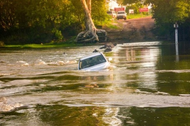 This Great Wall vehicle was stranded at Cahill's Crossing in Kakadu National Park