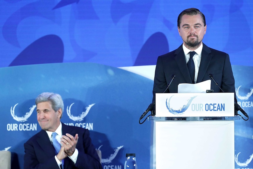 Leonardo DiCaprio and John Kerry