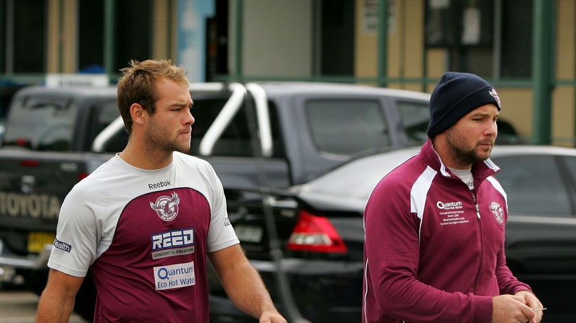 Brett Stewart (l) of the Sea Eagles