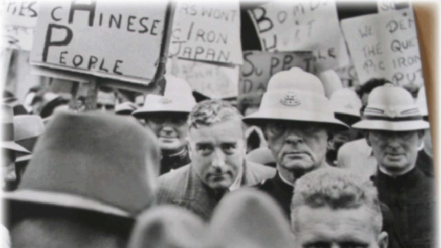 Archival picture of Robert Menzies at the Dalfram Dispute.