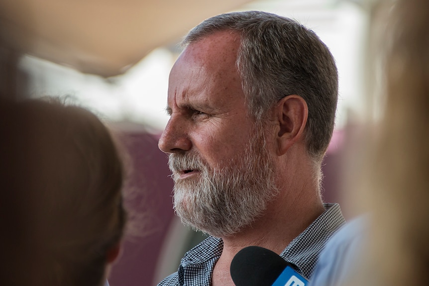 John Elferink at the announcement of the cessation of Wilson Parking's running of RDH parking.