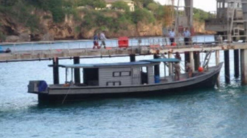 Hasanusi captained this boat moored at xmas island