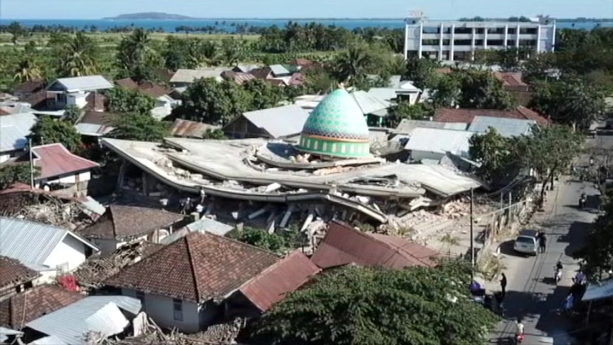 Drone footage shows aftermath of the earthquake