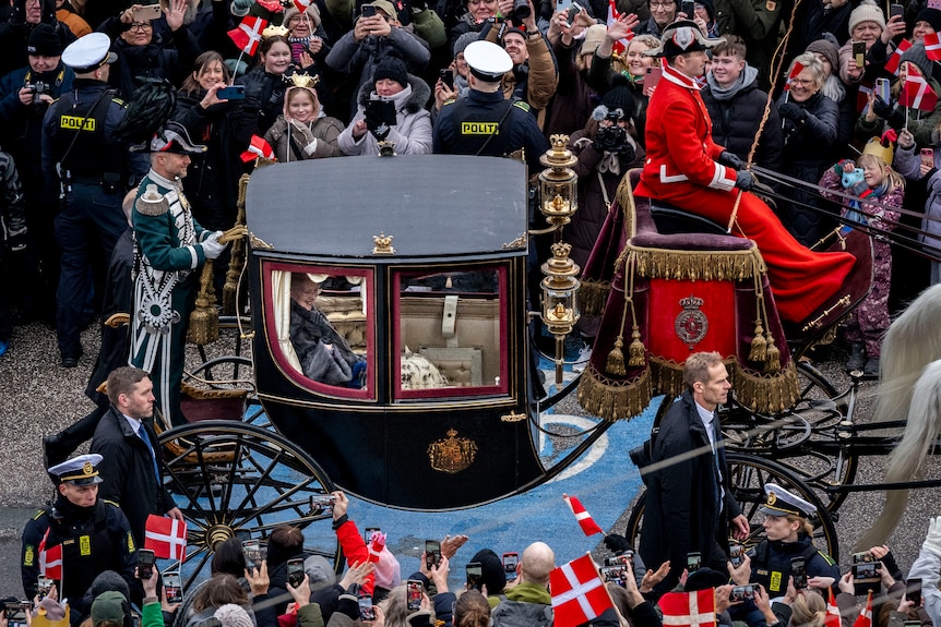Queen Margrethe in her carriage