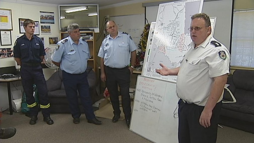 Manager of the Lake George Zone at NSW Rural Fire Service Tim Carroll shows the region's bushfire danger diagram.