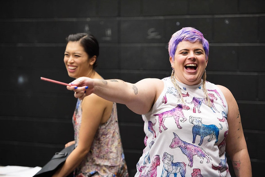 Director Claire Christian during rehearsals of Single Asian Female at La Boite Theatre in Brisbane.