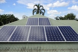 Solar panels in a roof in the tropics