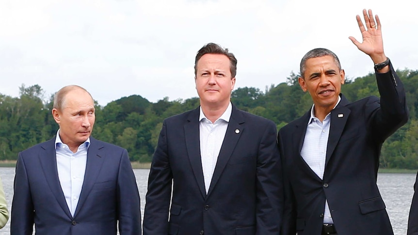 Putin, Cameron and Obama at G8