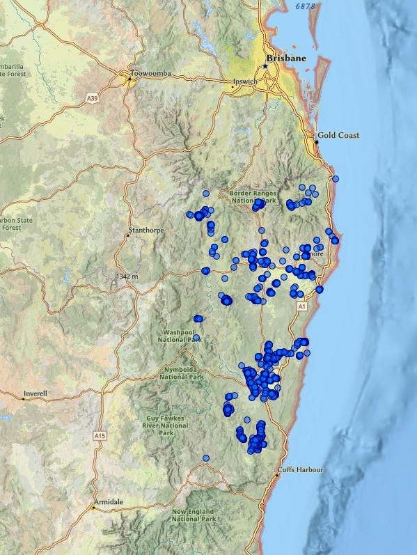 Map of TSA incursion in NSW