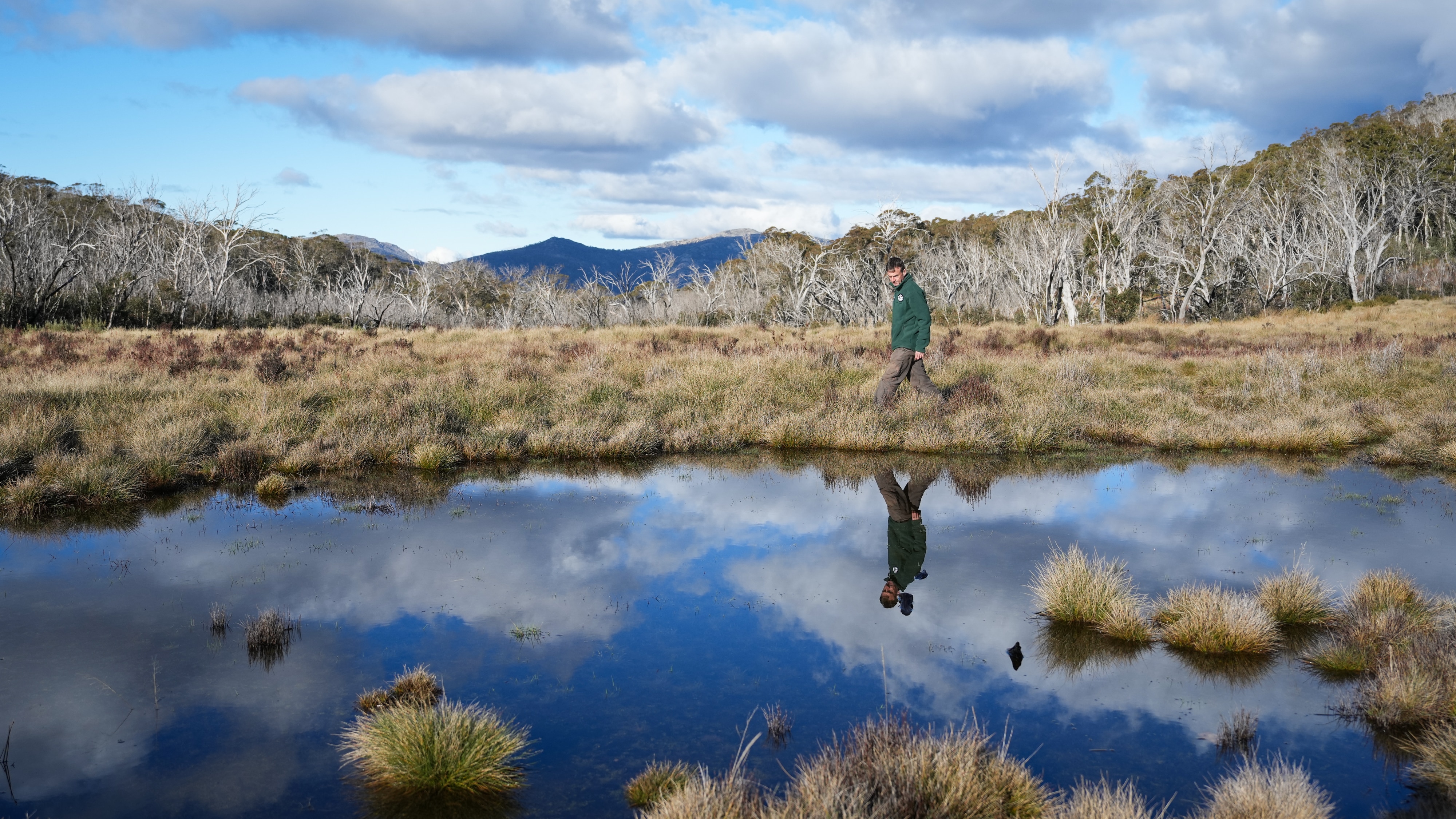 A park ranger by a river 