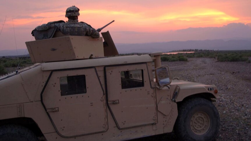 US soldier on Afghanistan/Pakistan border