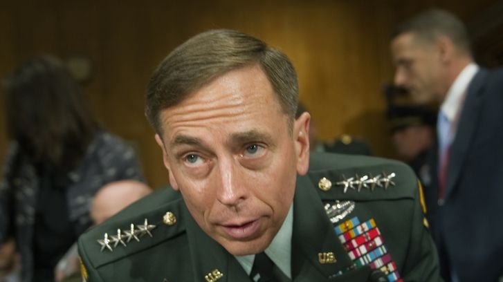 US General David Petraeus, Commander of the US Central Command, takes his seat to testify