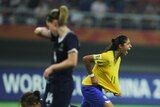 Cristiane of Brazil celebrates after she scored against Australia