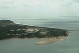 TV still of aerial shot of Cape York coastline in far north Queensland in 2005