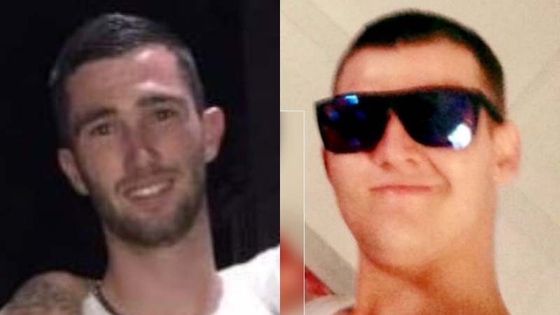 A composite image of two men, one of which is wearing sunglasses.