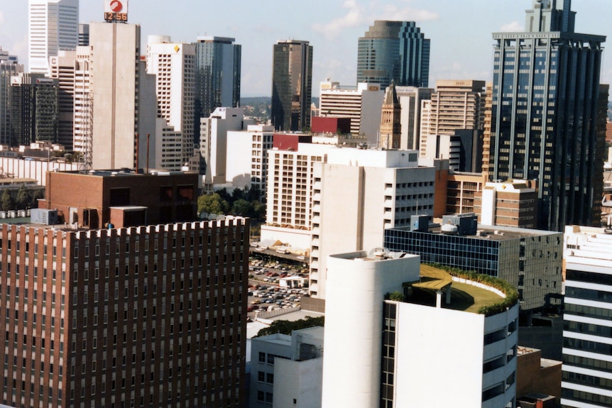 Brisbane city highrise buildings in the 1990s
