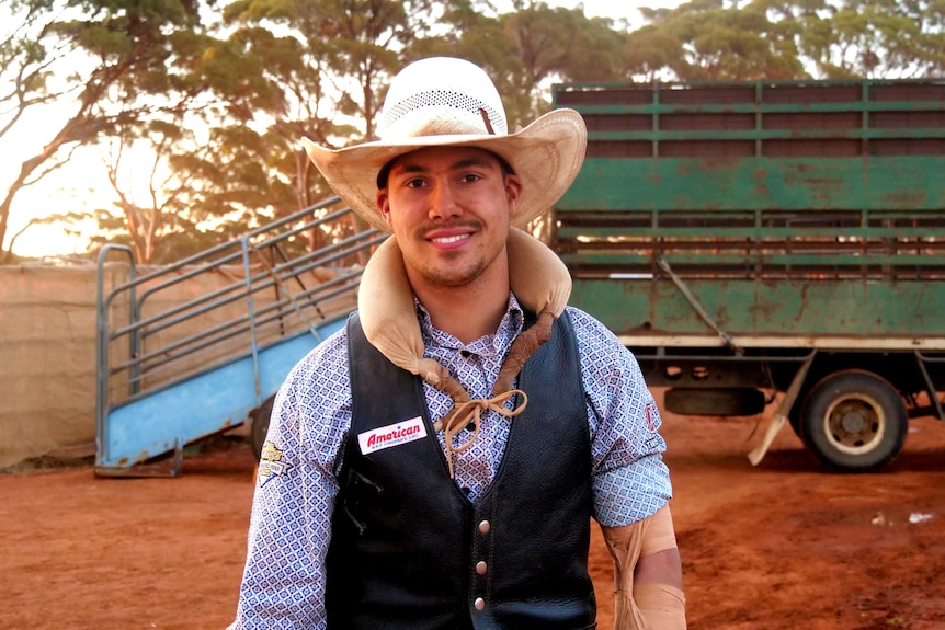 A man dressed as a cowboy.