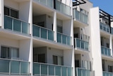 A close up of apartment balconies.