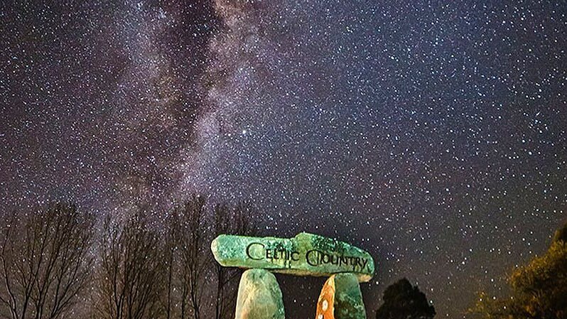 Standing stones under milky way