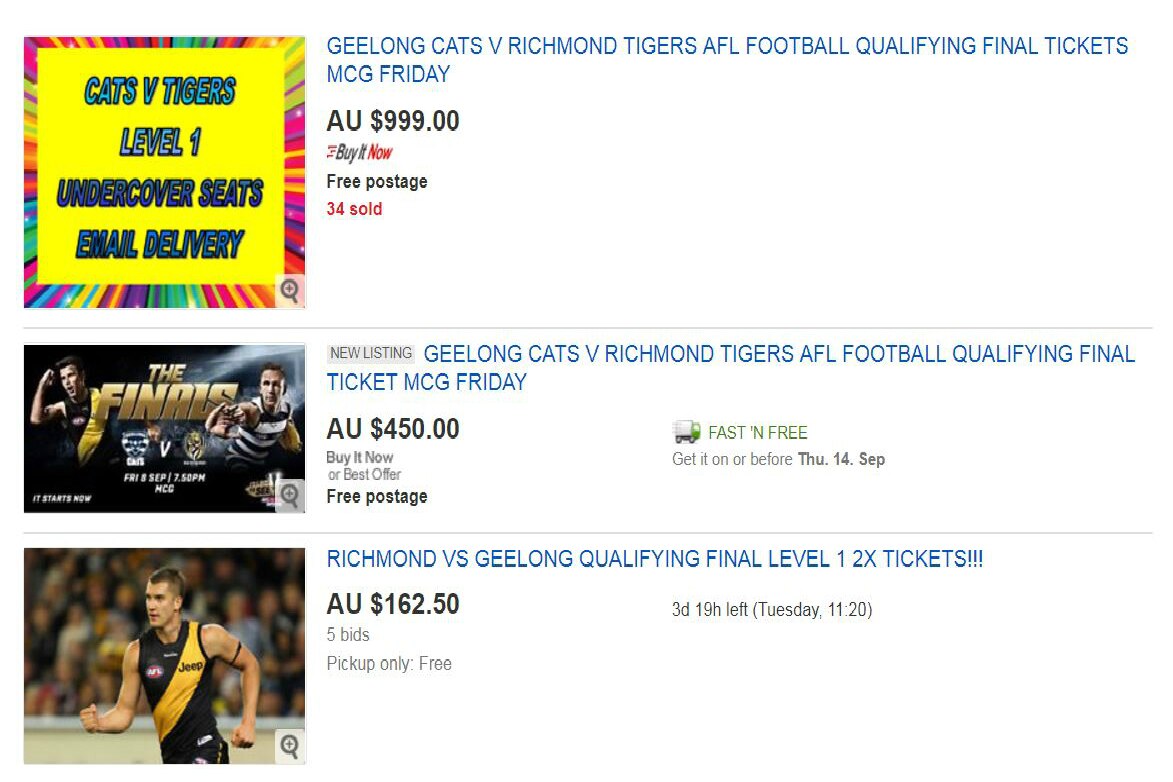 Ticket scalping Economics behind the expensive footy finals tickets for sale online ABC News