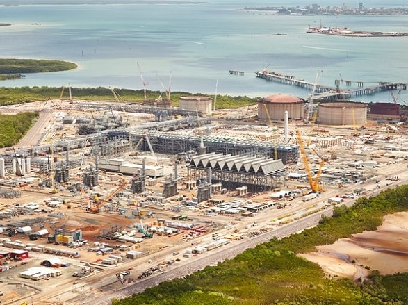 INPEX's Ichthys LNG project, as seen from the air.