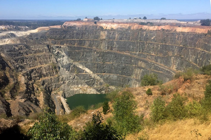 One of the pits of the Talison lithium mine in Greenbushes, WA.