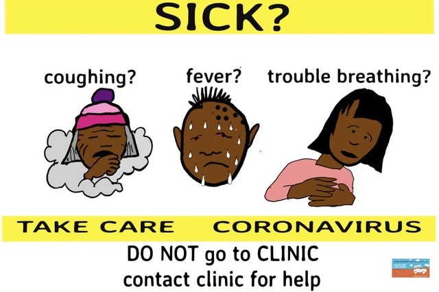 An animated campaign showing people the symptoms of coronavirus