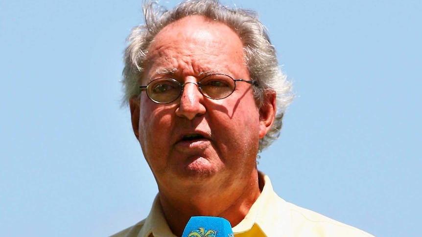 West Indies cricket commentator Tony Cozier speaking during the ICC Cricket World Cup in 2007.