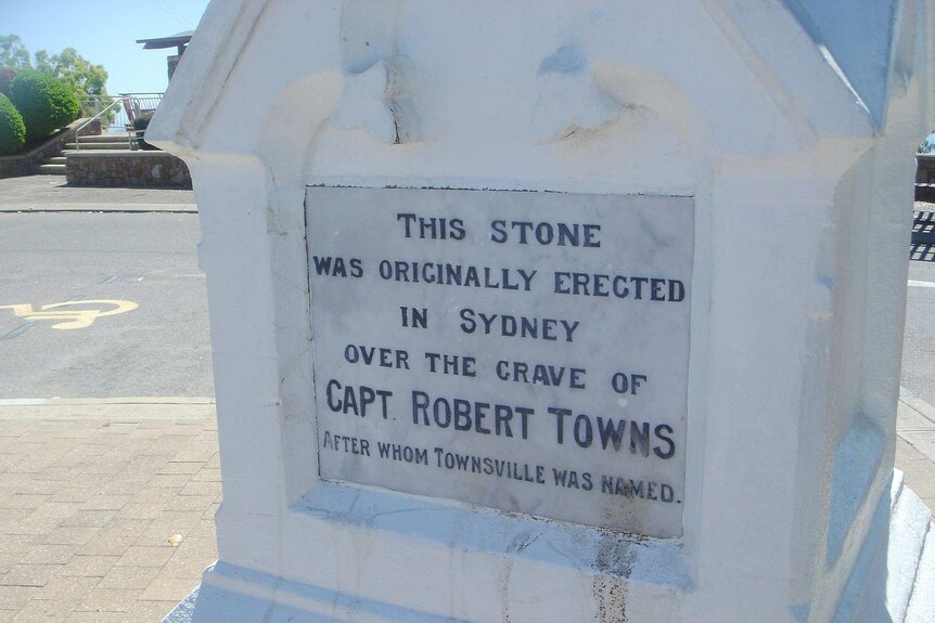 Plaque commemorating Robert Towns in Townsville, Queensland.