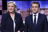 Marine Le Pen and Emmanuel Macron before final debate