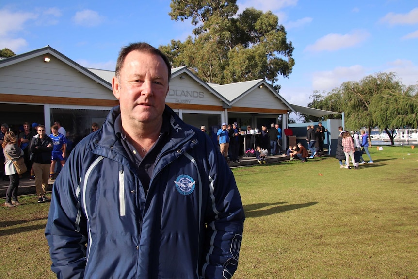 Cottesloe Rugby Union Club president Ross MacDonald with the rugby club building in the background.