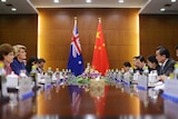 Australia's Foreign Minister Julie Bishop meets with China's Foreign Minister Wang Yi
