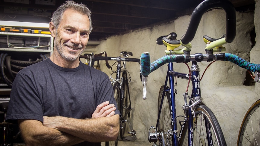 Frank West with some of his restored M.H. Jones bikes