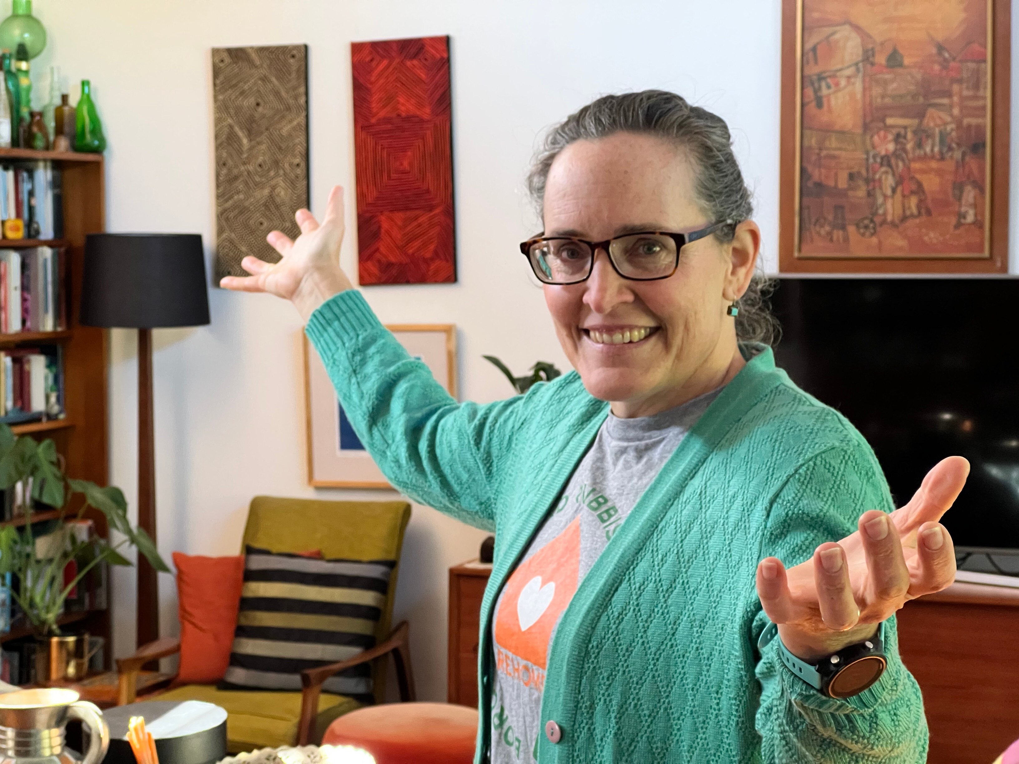 Catherine Krestyn's home is full of furniture and other odds and ends collected from hard rubbish.