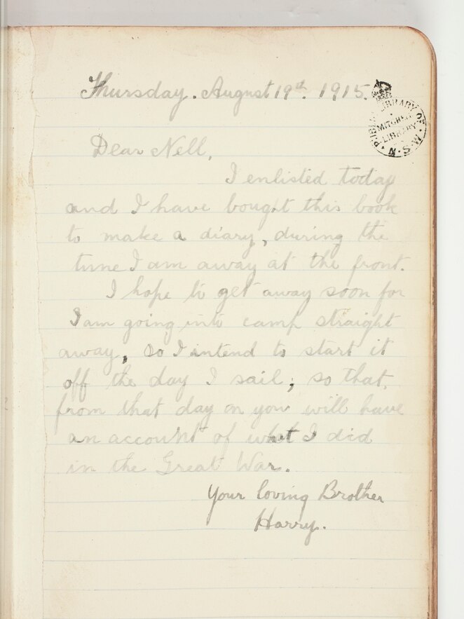William Henry Nicholson diary, 19 August 1915-31 December 1916