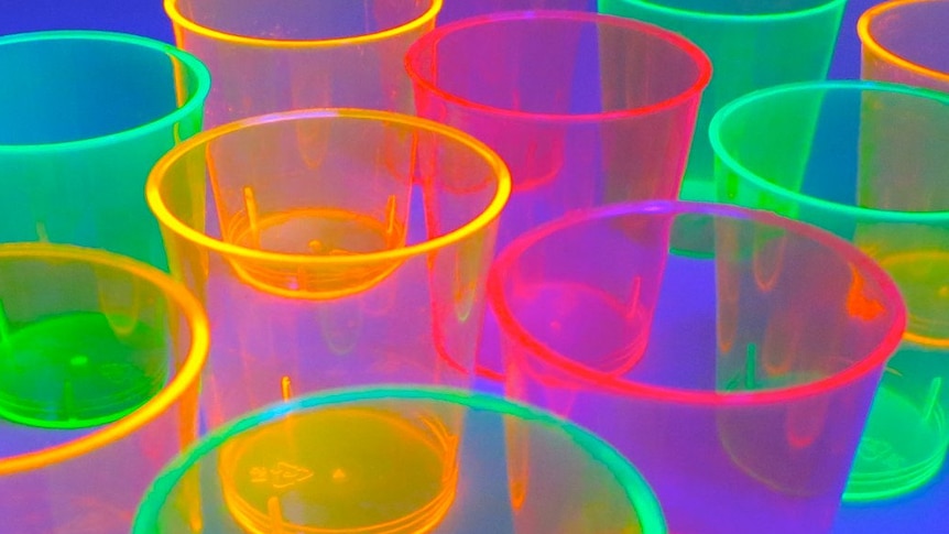 multicoloured plastic party cups