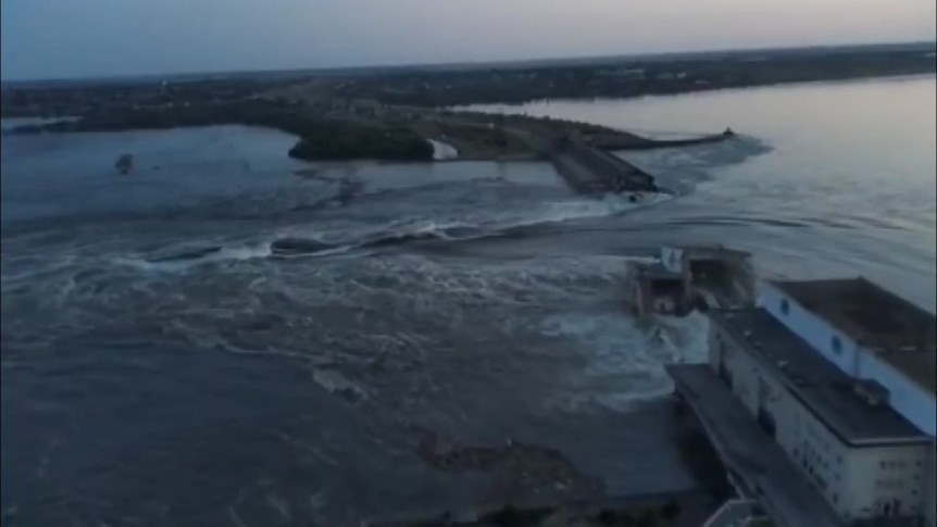 Massive dam in occupied Ukraine blown up