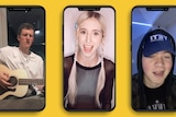 A composite of TikTok users in a story about what are sea shanties and why they're going viral.